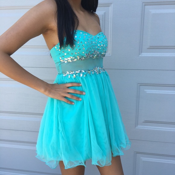 Aqua Flowy Dress - Picture 1 of 3
